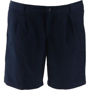 NWT LANDS' END UNIFORM GIRL'S PLEATED BLENDED CHINO SHORTS CLASSIC NAVY 14